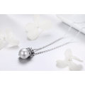 Crown Pearl Pendant Women Silver Necklace Jewelry